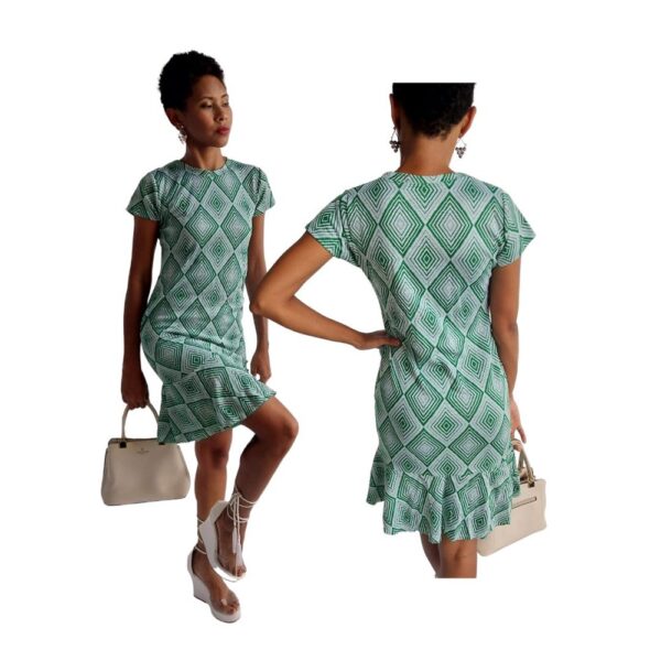 Vestido malha; COR: VERDE; TAMNHO:U